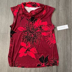 Liz Claiborne Cowl Neck Floral Top S NWT